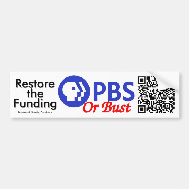 PBS or Bust Bumper Sticker (Front)