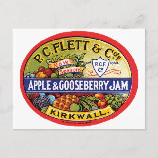PC Flett & Cos. Apple & Gooseberry Jam Postcard