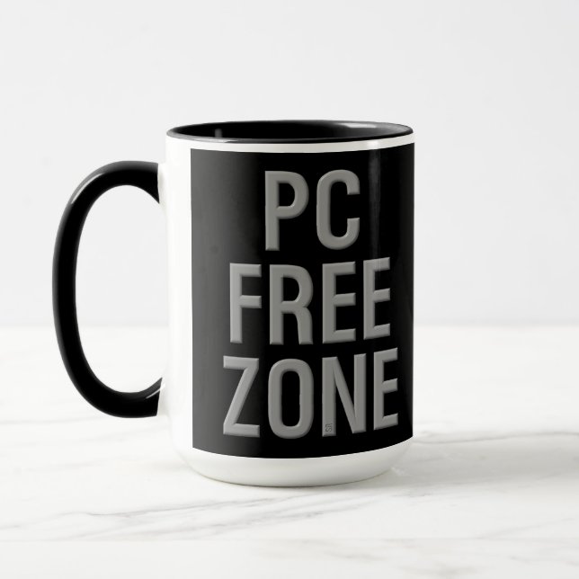 PC Free Zone black combo mug (Left)