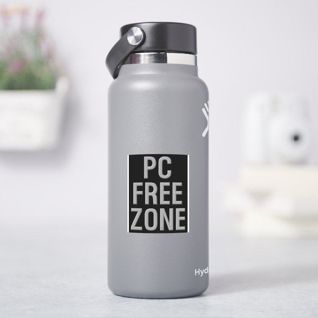PC Free Zone black contour sticker (HydroFlask)