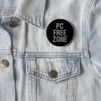 PC Free Zone black standard round button