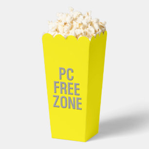 PC Free Zone yellow popcorn boxes