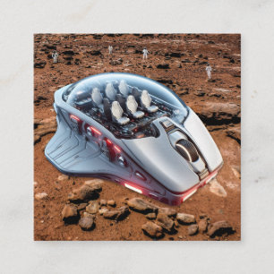 PC Mouse–Spacecraft: Click on Mars – Mission 01. Square Business Card