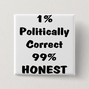 PC or Honest 15 Cm Square Badge