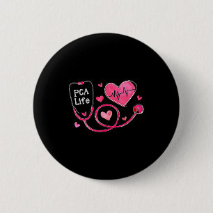 Pca Life Valentine Heart Stethoscope  6 Cm Round Badge