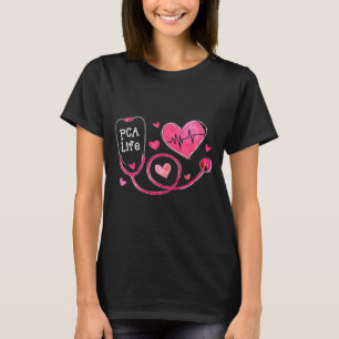 Pca Life Valentine Heart Stethoscope  T-Shirt