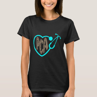 Pca Patient Care Istant Heart Leopard Nurse Week 2 T-Shirt