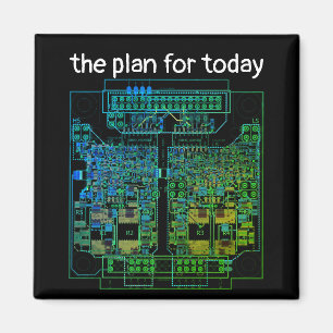 PCB Printed Circuit Board Board Shirt with Plan Magnet