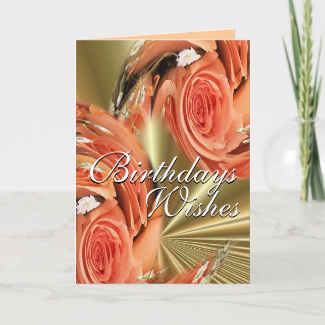 Pch Roses Whirl--customise-any occasion Card (Front)