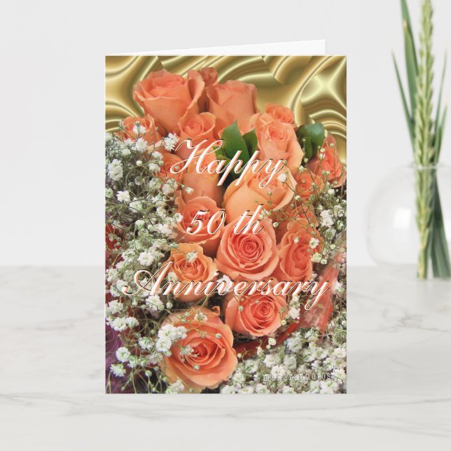 PchRosesAnniversary-customise any occasion Card (Front)