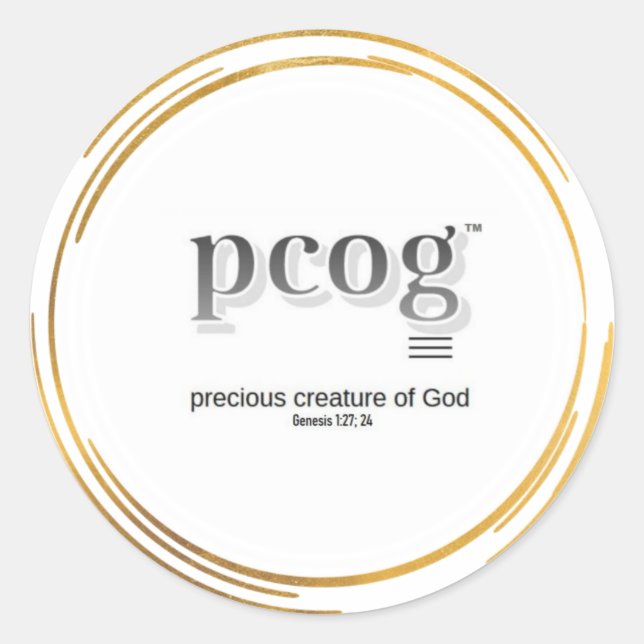 pcog, words & scriptureGOLD WHISPY CIRCLES sticker (Front)