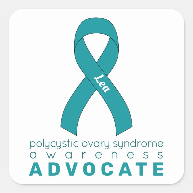 PCOS Advocate White Square Sticker (Front)