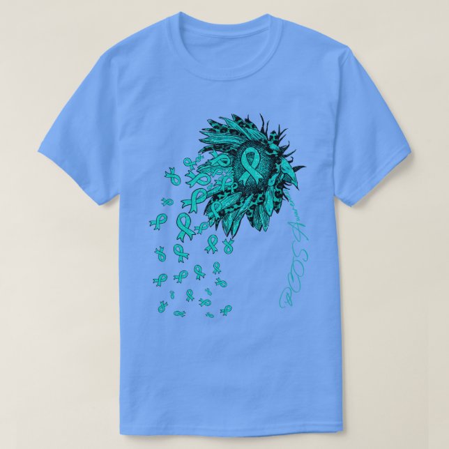 PCOS Awareness Awareness Sunflower ribbon flowers  T-Shirt (Design Front)