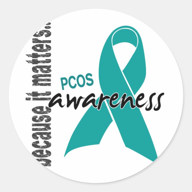 PCOS Awareness Classic Round Sticker (Front)