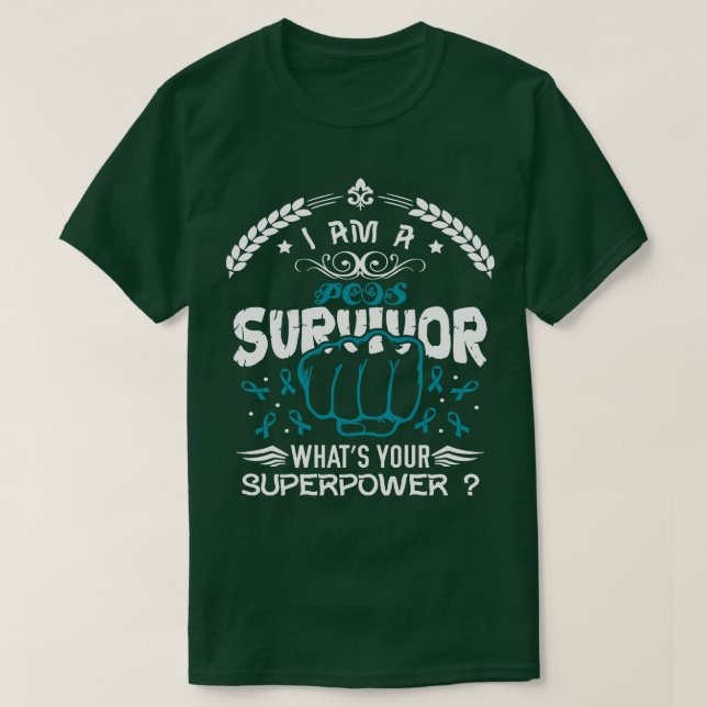 PCOS Awareness Survivor Whats Your Superpower In T T-Shirt (Design Front)