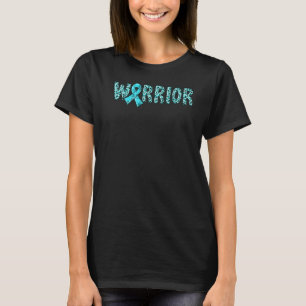 Pcos Awareness Warrior Teal Ribbon Leopard Print T-Shirt