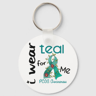PCOS I Wear Teal For ME 43 Key Ring