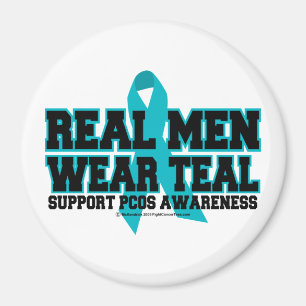 PCOS Real Men Wear Teal Magnet
