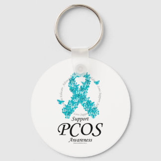 PCOS Ribbon Of Butterflies Key Ring