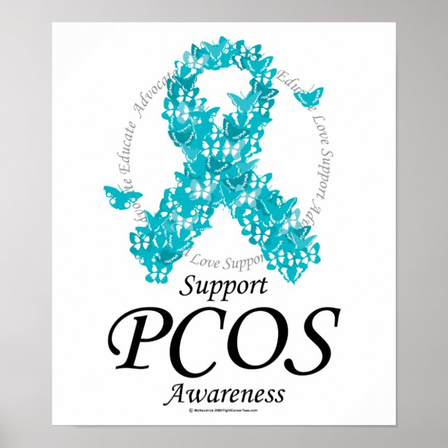 PCOS Ribbon Of Butterflies Poster (Front)