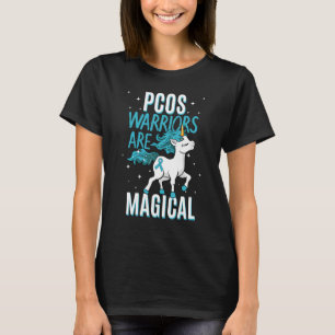 Pcos Warrior Magical Unicorn Teal Polycystic Ovary T-Shirt