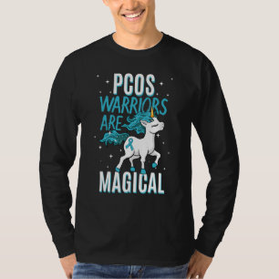 Pcos Warrior Magical Unicorn Teal Polycystic Ovary T-Shirt