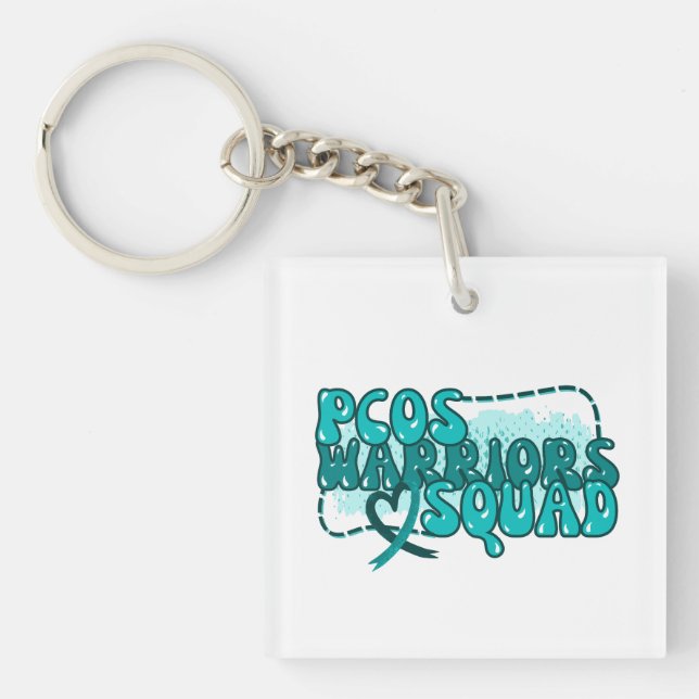 PCOS WARRIORS SQUAD Polycystic Ovary Syndrome  Key Ring (Front)