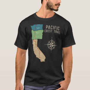 Pct  Pacific Crest Trail Hiking Map  1 T-Shirt