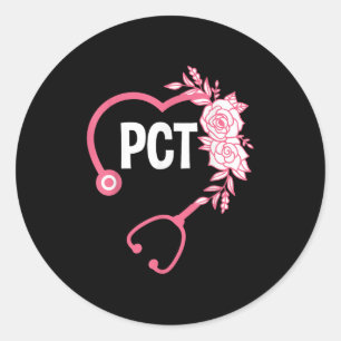 Pct Stethoscope Design Patient Care Technician Pct Classic Round Sticker