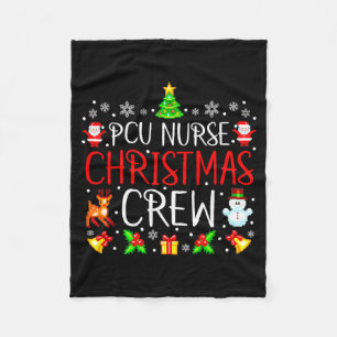 Pcu Nurse Christmas Crew Matching Xmas  Fleece Blanket