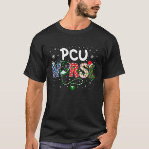 PCU Nurse Xmas Santa Hat Funny Nursing Christmas P T-Shirt