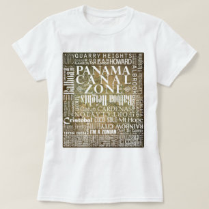 PCZ – Panama Canal Zone Locations with BG Map T-Shirt