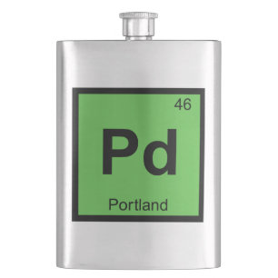 Pd - Portland Oregon Chemistry Periodic Table Hip Flask