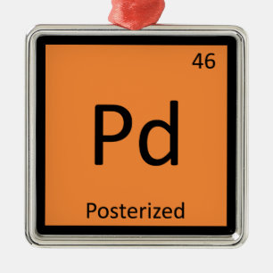Pd - Posterised Meme Chemistry Periodic Table Metal Tree Decoration