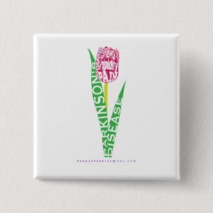 PD Wordy Tulip 15 Cm Square Badge