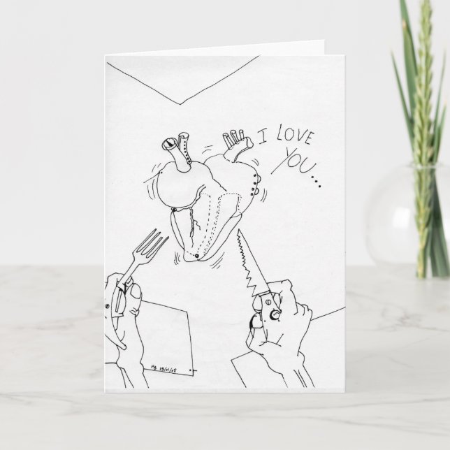 PDD Small Weak Drawings Heart Scary V Doodles card (Front)