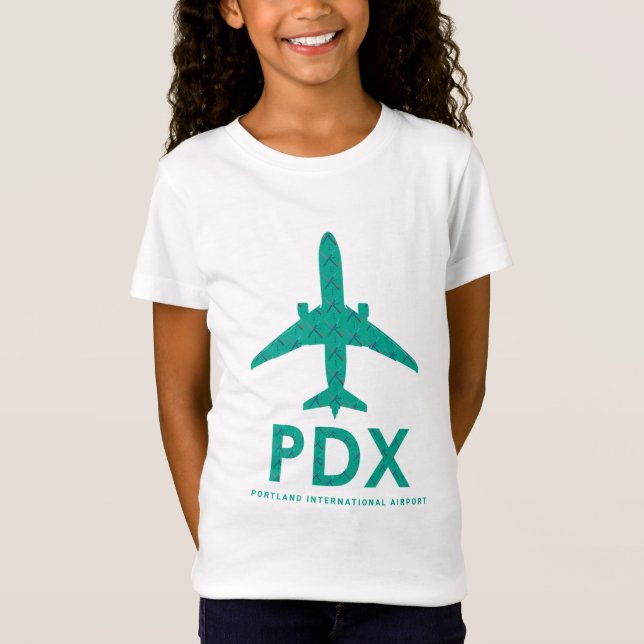PDX Airport Carpet Aeroplane | PORTLAND T-Shirt (Front)