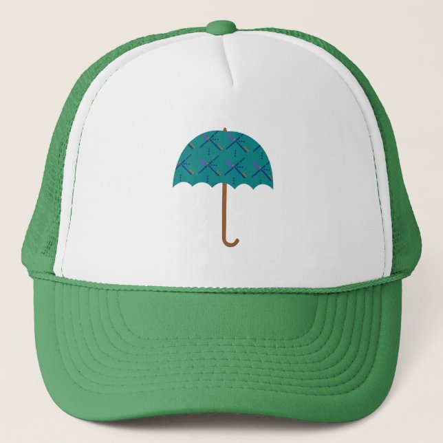 PDX Airport Carpet Umbrella Trucker Hat (Front)