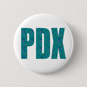 PDX Portland Airport Carpet Text 6 Cm Round Badge
