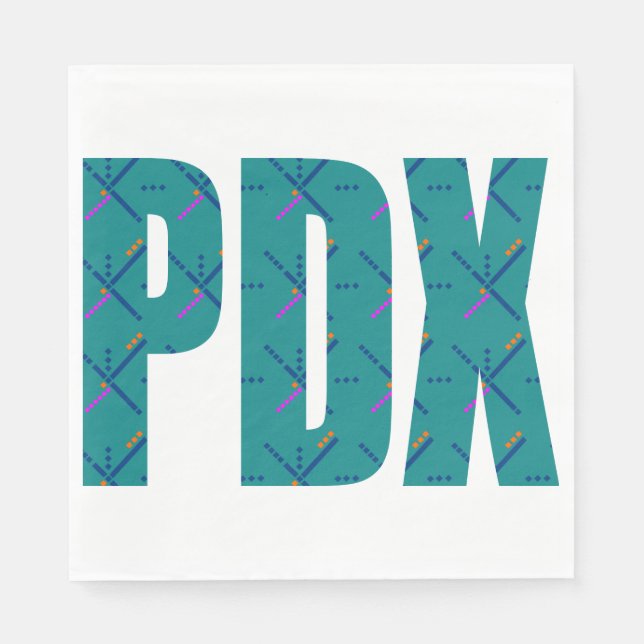 PDX Portland Airport Carpet Text Napkin (Front)