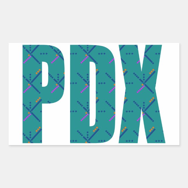 PDX Portland Airport Carpet Text Rectangular Sticker (Front)