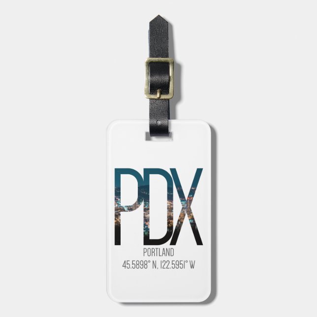 PDX Portland Airport Code luggage tag (Front Vertical)