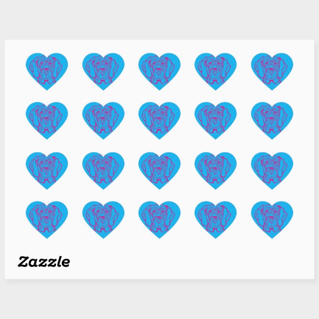 pdychedelic great dane logo heart sticker (Sheet)