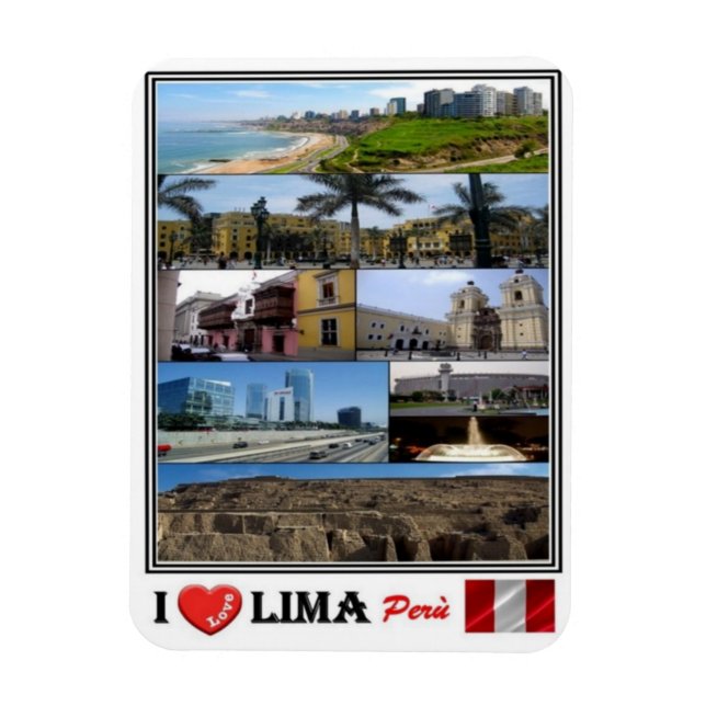 PE Perù - Lima - I Love Mosaic - Magnet (Vertical)
