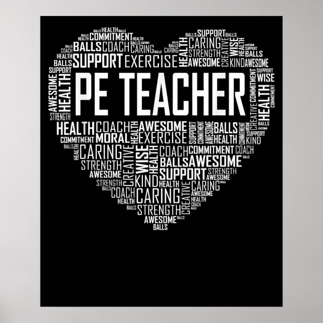 PE Physical Education Teacher Appreciation Coach Poster (Front)