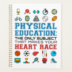 PE Teacher Phys Ed Gym Coach Heart Race Planner