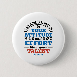 PE Teacher Physical Education Coach Attitude 6 Cm Round Badge