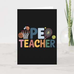 Pe Teacher Soccer Bysketbyll Physical Education Ap Card