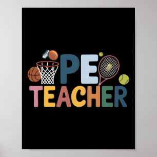 Pe Teacher Soccer Sketll Physical Education Apprec Poster