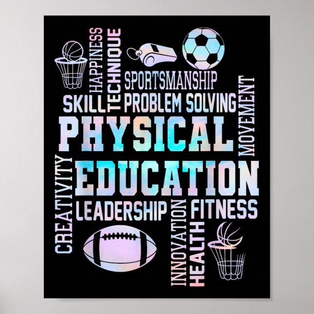 Pe Teacher Team Physical Education Teacher Back To Poster (Front)